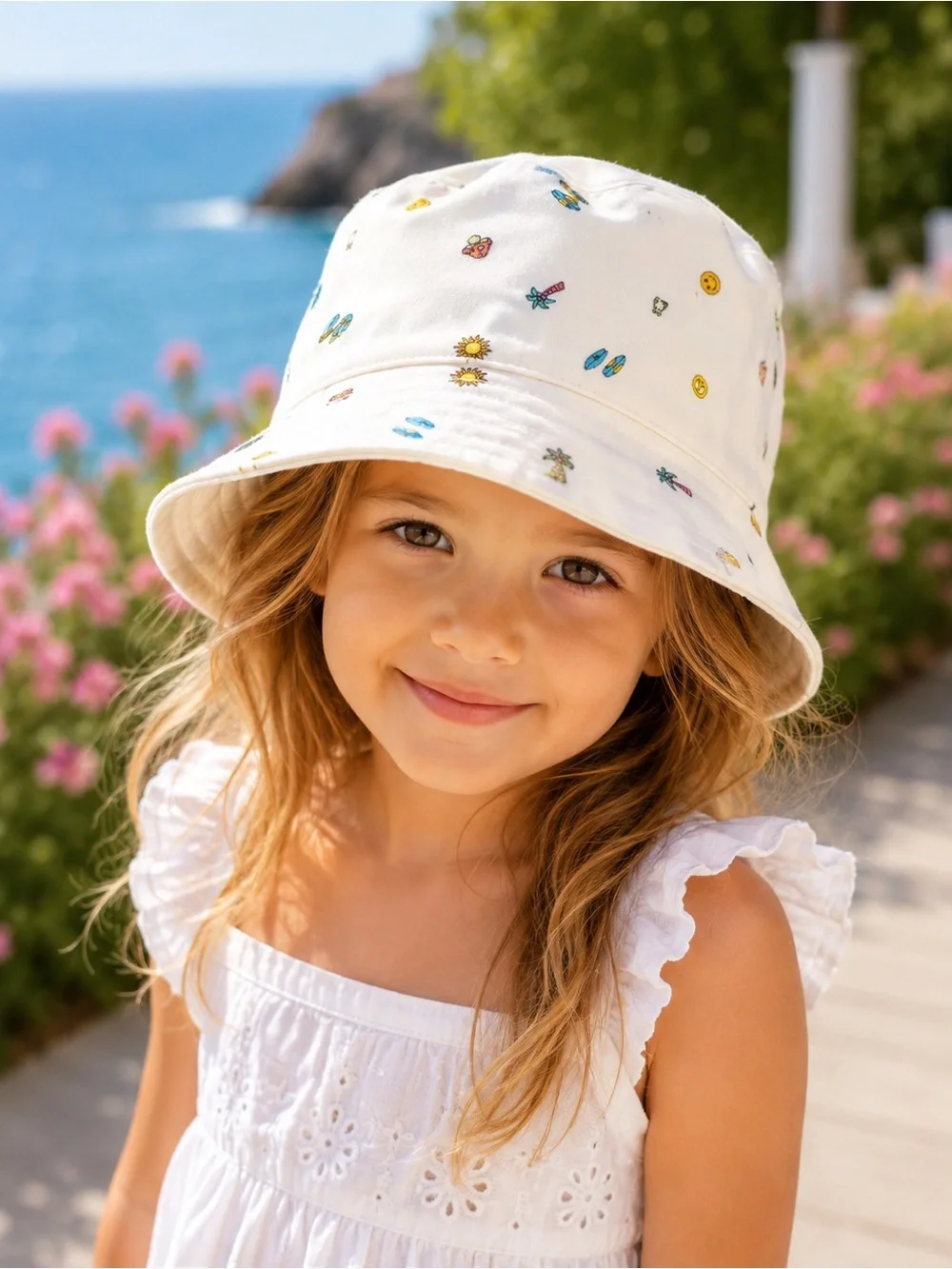 art class Mint Green Reversible Bucket Hat with Floral Lining